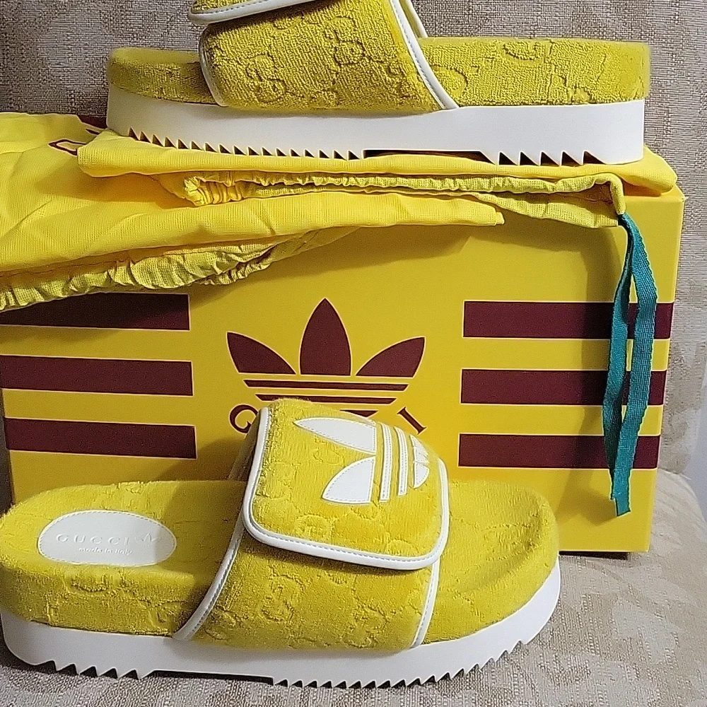 GUCCI ADIDAS COLAB PLATFROM SLIDES SHOES